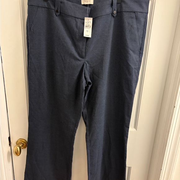LOFT Pants - LOFT Outlet Navy Textured Dress Trousers